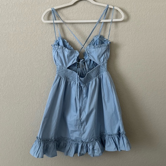 LELIS NWT Baby Blue Ruffle Sleeveless Mini Dress - Picture 4 of 8